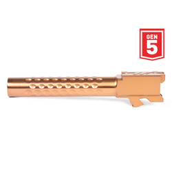 ZEV Optimized Match Barrel For Glock 17 Gen5 Bronze - Pointing Left